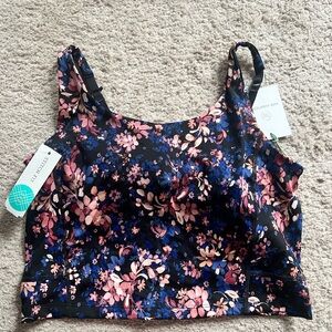 BNWT We Wander Floral Crop Top with Pink and Blue Design